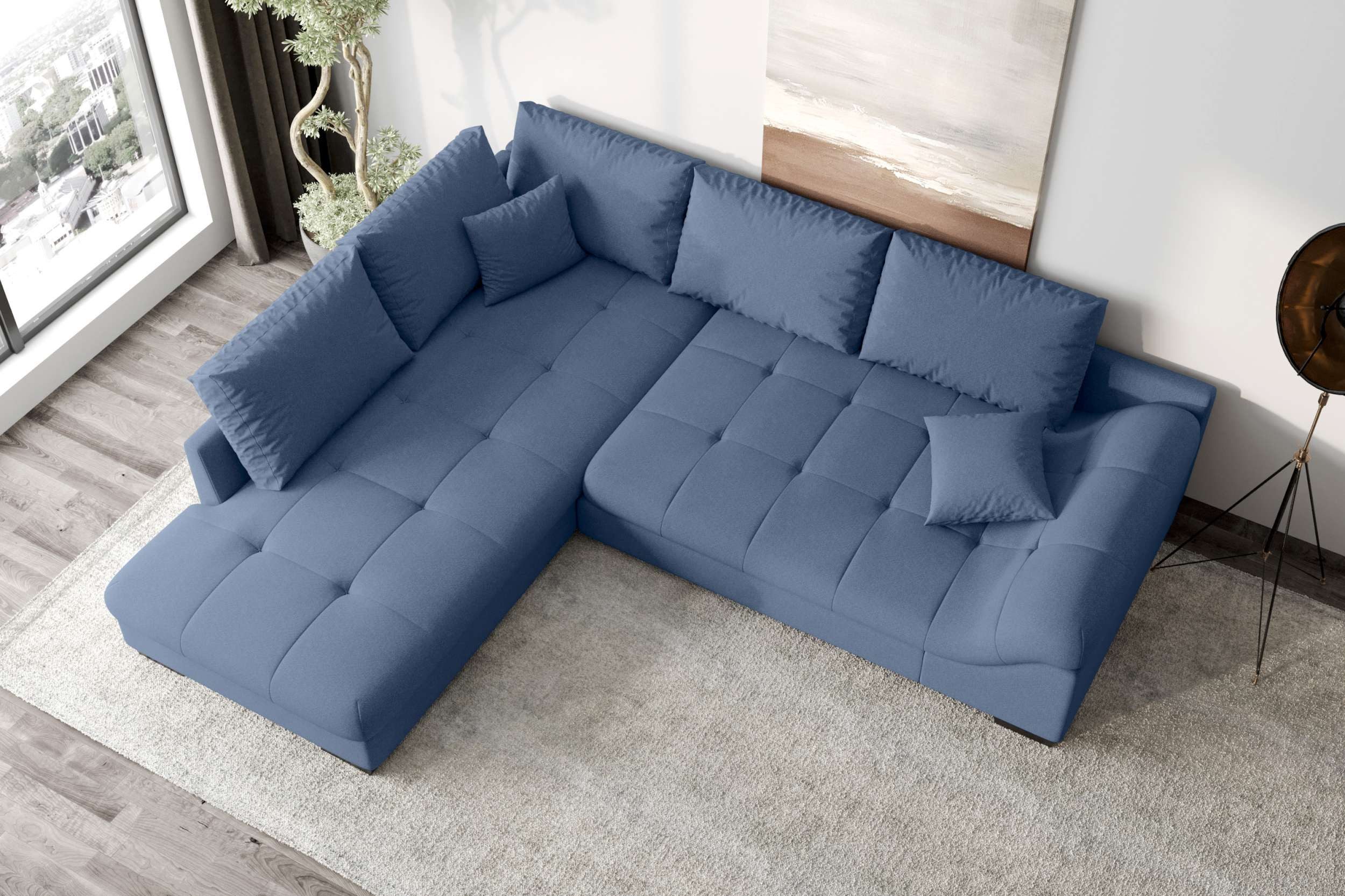 99rooms Ecksofa Terra, Sofa, L-Form, Inkl. 5 Rückenkissen, mit Rundumbezug, Wellenfederung