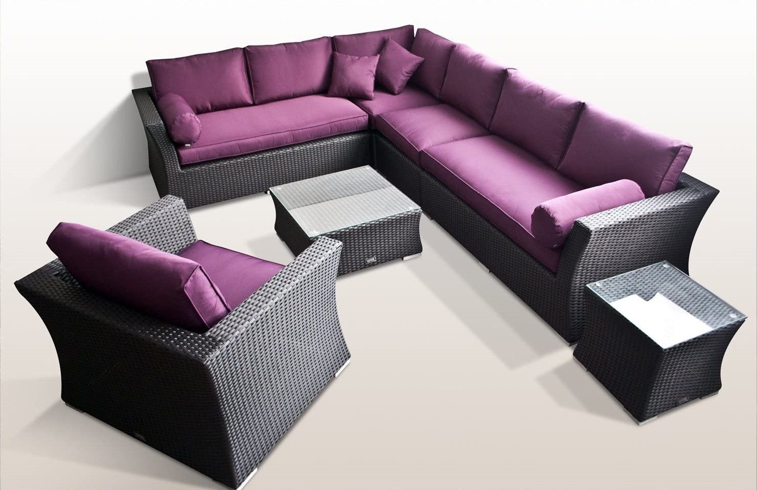 Ragnarök Möbel-Design Gartenlounge-Set Wotan, (Set, Ecklounge, Alu, Polyrattan), Ecksofa bestehend aus 4 einzelenen Elementen, extra breite Armlehnen