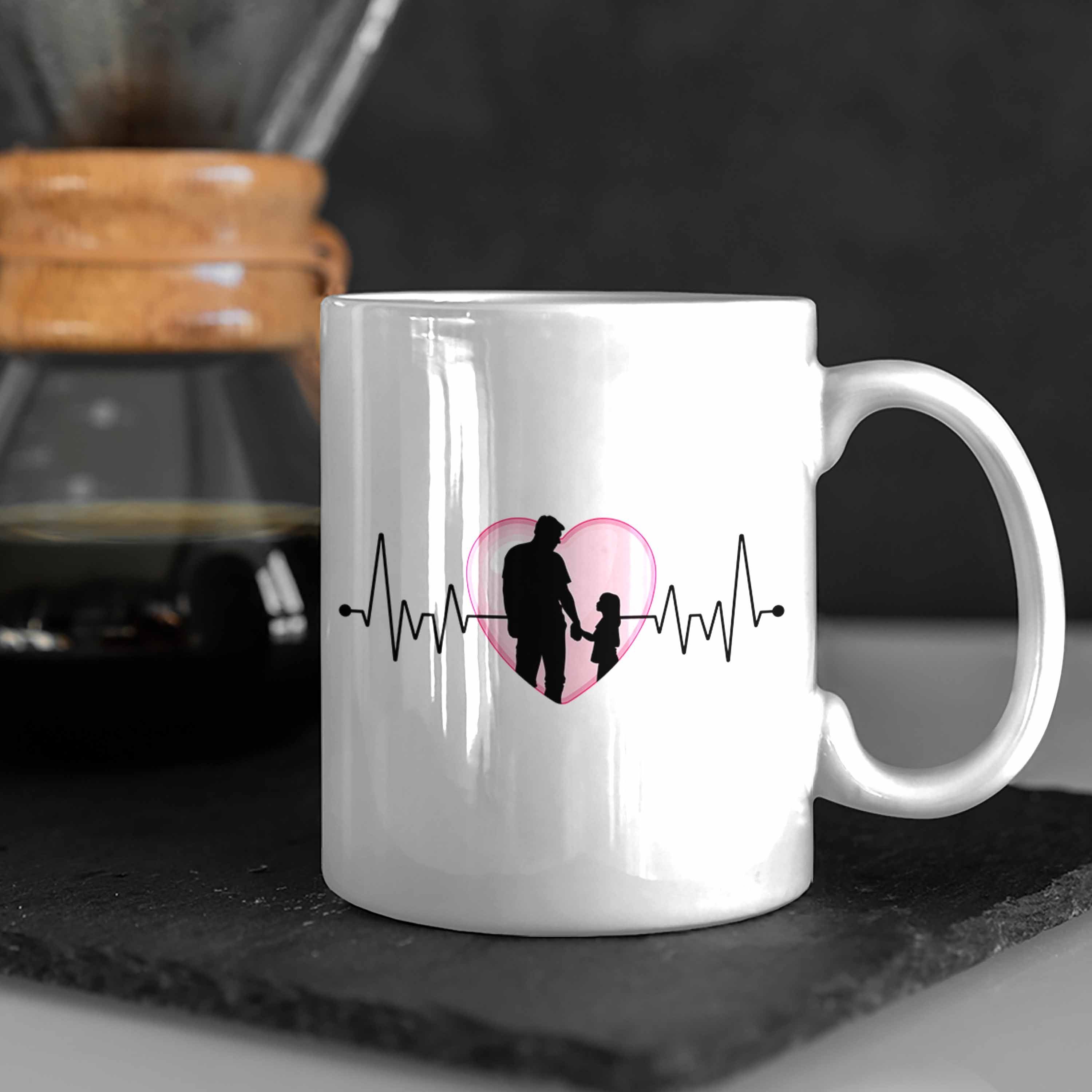 von Tasse Vatertag Papa Herzschlag Geschenk und Tochter Weiss Geschenk Tocht Tasse Trendation