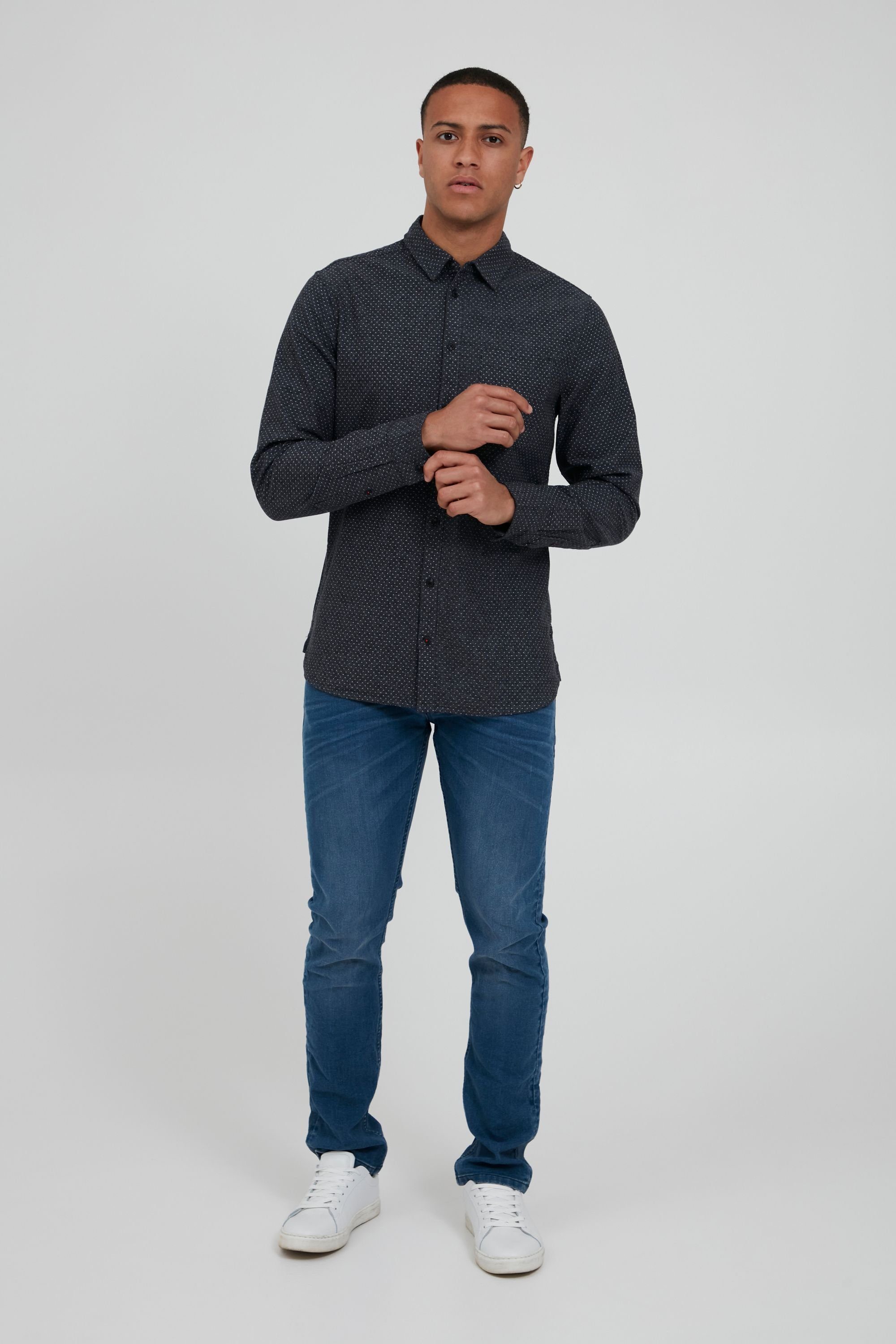 Blend Langarmhemd BHShirt Herren Freizeithemd mit Brusttasche