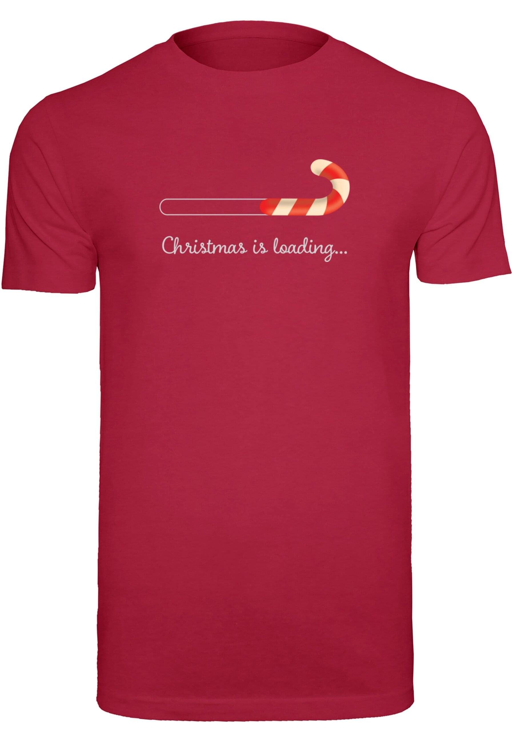 Merchcode T-Shirt Herren Christmas Loading T-Shirt Round Neck (1-tlg) burgundy