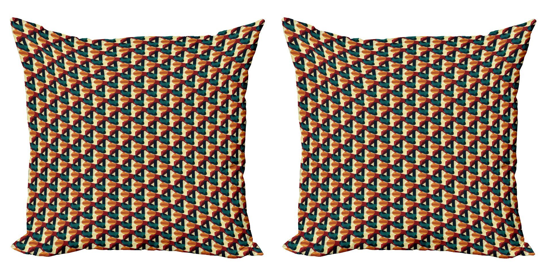 Abakuhaus Ineinander Kissenbezüge Doppelseitiger Abstrakt Polygonal Modern Digitaldruck, Vivid (2 Stück), greifen Accent