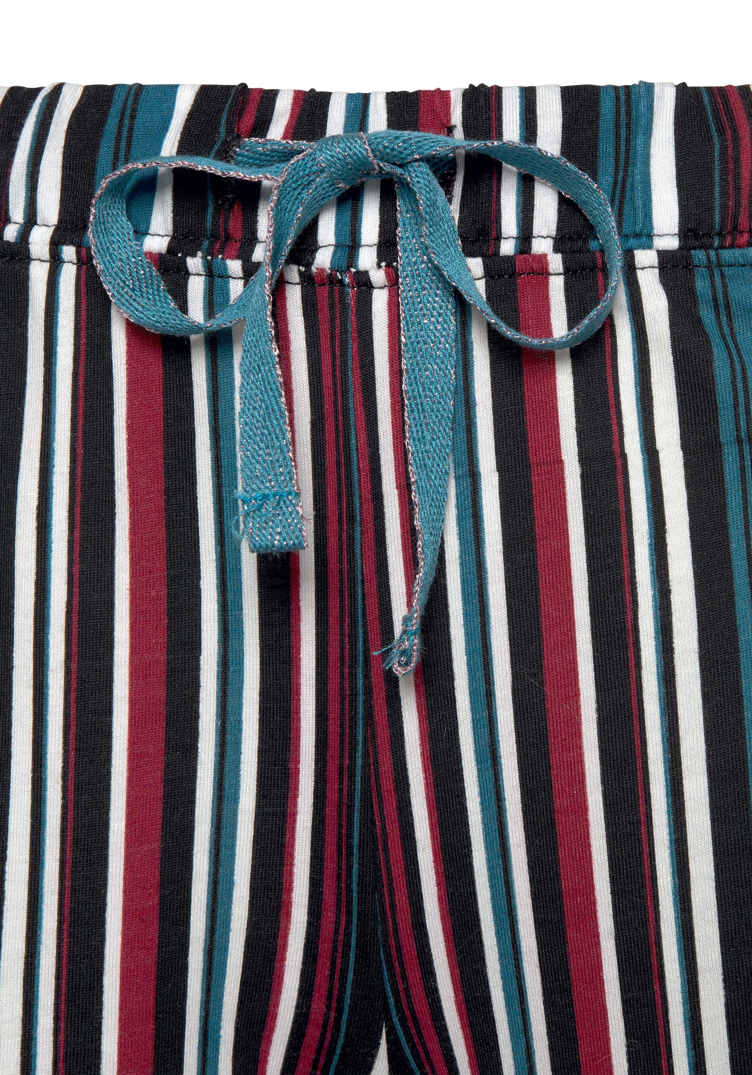 s.Oliver Schlafhose mit Allover-Muster und kontrastfarbener Kordel
