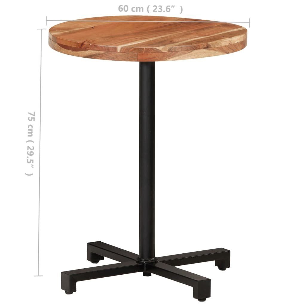 vidaXL Esstisch Bistrotisch cm Rund Massivholz Ø60x75 Braun Akazie (1-St)