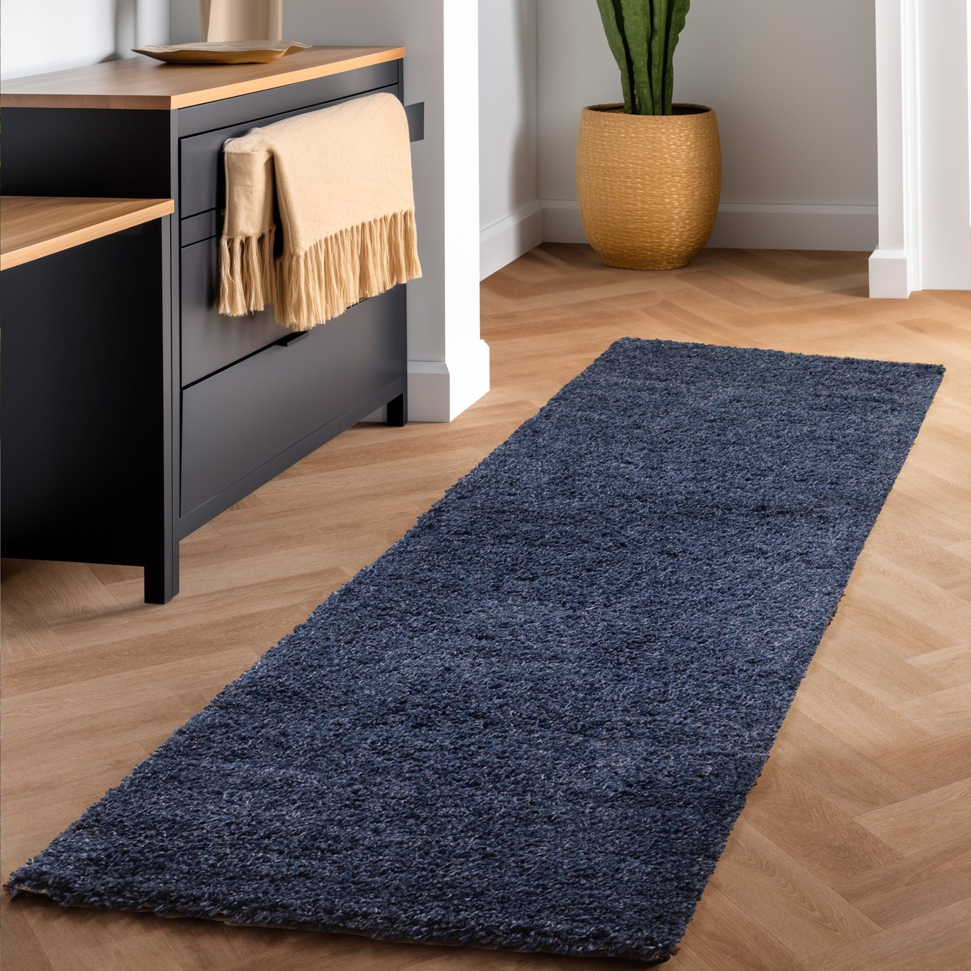 SIMPEX24 Teppich Unicolor - Einfarbig, Läufer, Höhe: 30 mm, Einfarbig Shagg günstig online kaufen