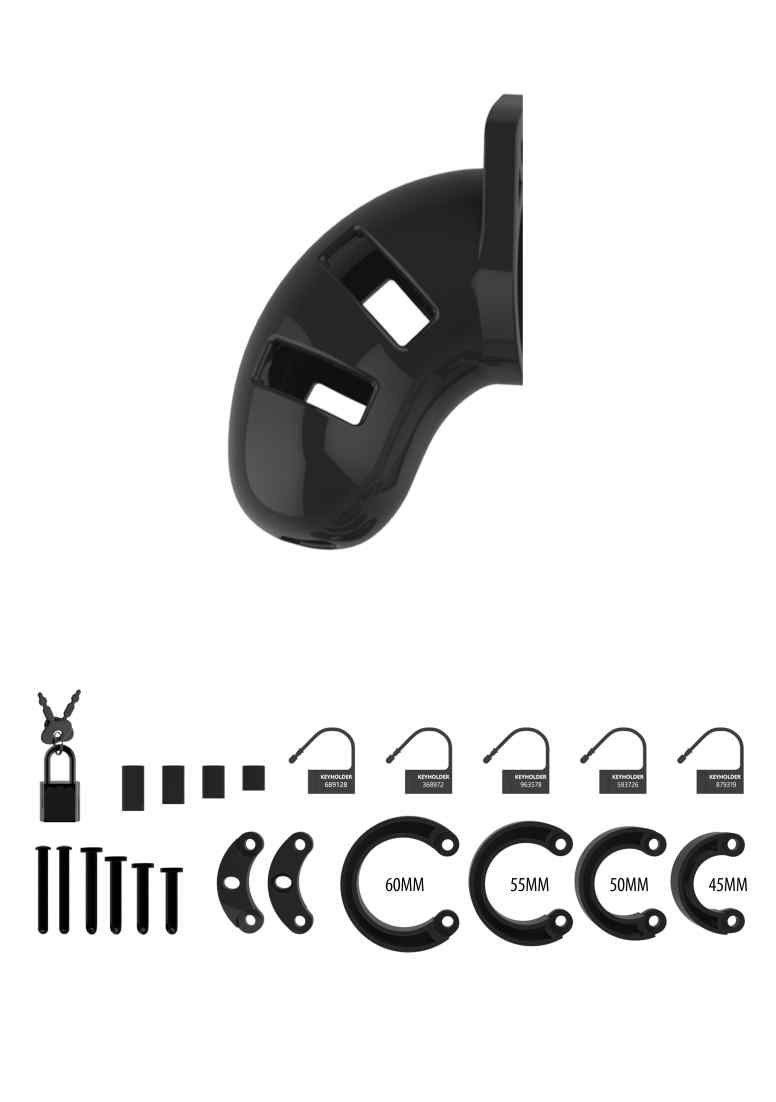 13 anpassbarer 3 Cock - Chastity Ringen Black, Model - Peniskäfig - mit Durchmesser Cage ManCage - 2.5"