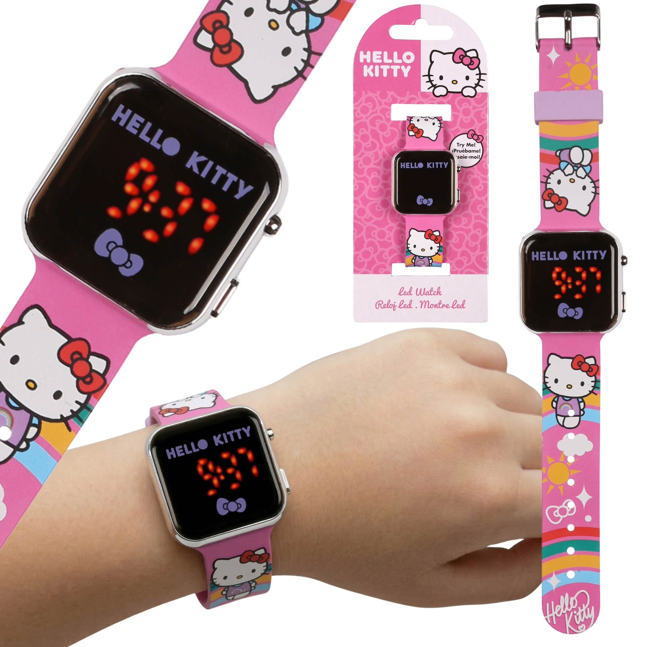 Sarcia.eu Digitaluhr Hello Kitty LED-Armbanduhr für Mädchen, rosa Digitaluhr