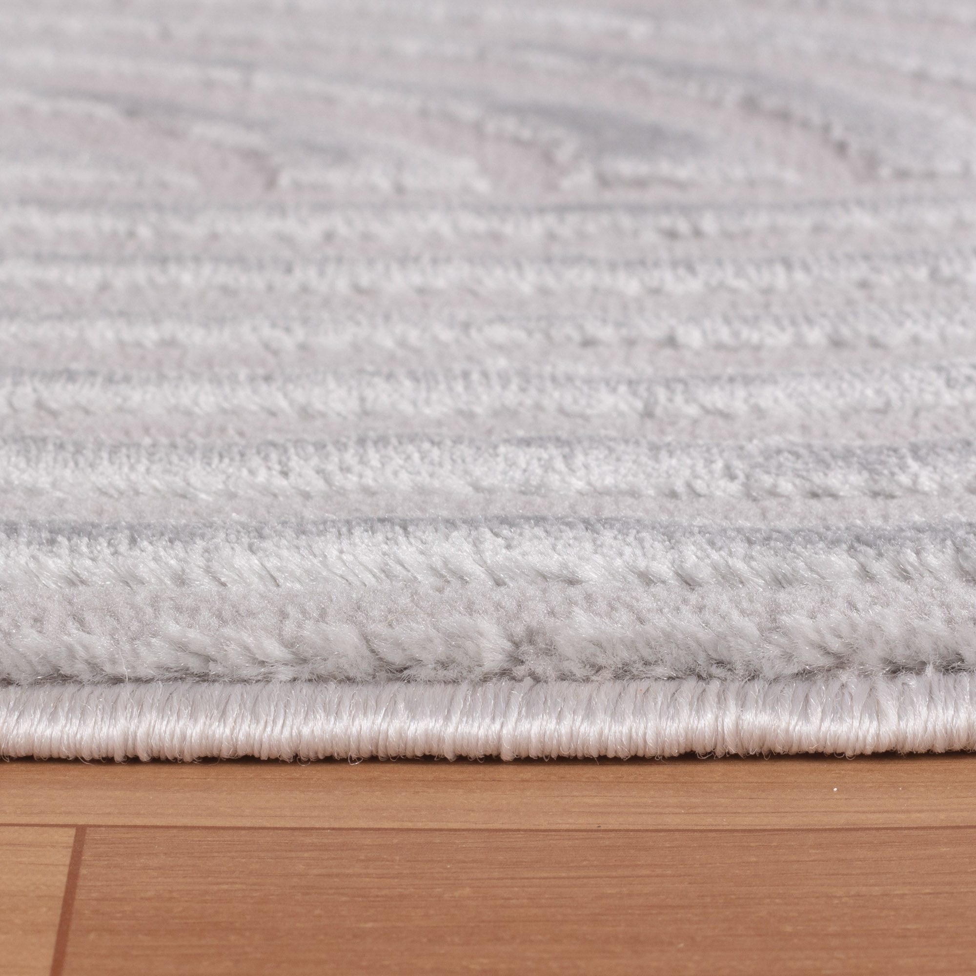 KADIMA DESIGN Teppich ILLER Wohnzimmer Schlafzimmer Waschbar Wohnzimmerteppich Esszimmer, Läufer, Höhe: 14 mm, Silber, 80x150 cm, Strapazierfähig Fußbodenheizun – Bild 4 von 5