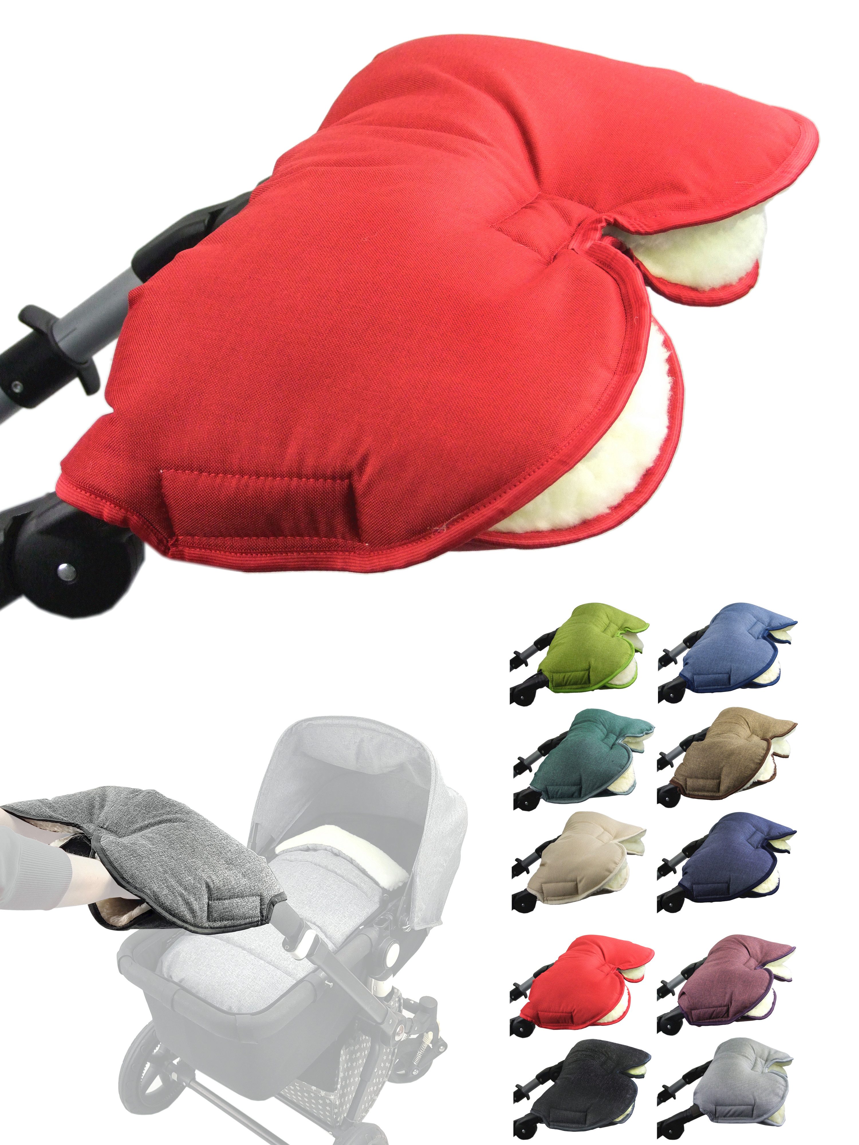 Kinderwagen-Handwärmer Handschuhe Muff Handwärmer Handmuff für Kinderwagen MELIERT Wolle