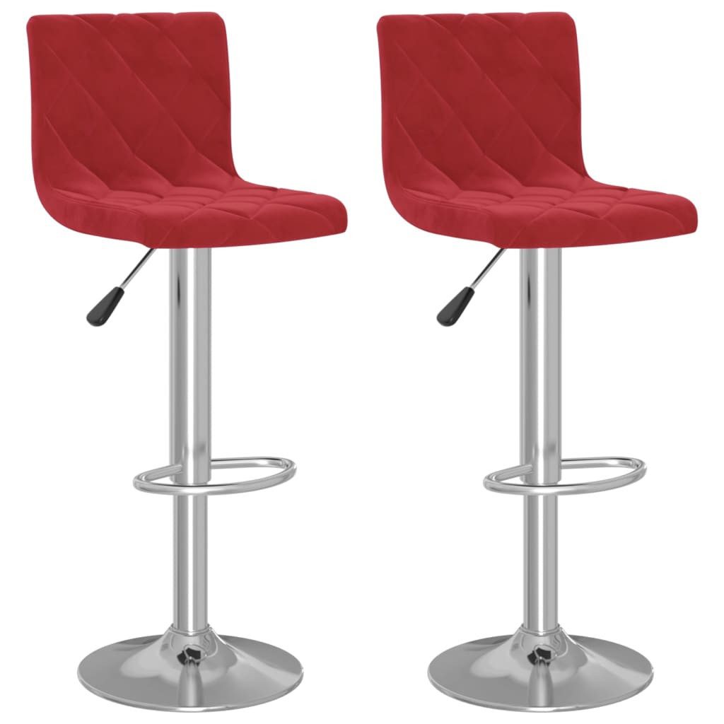 vidaXL Barhocker Barhocker 2 Stk. Weinrot Samt (2 St)