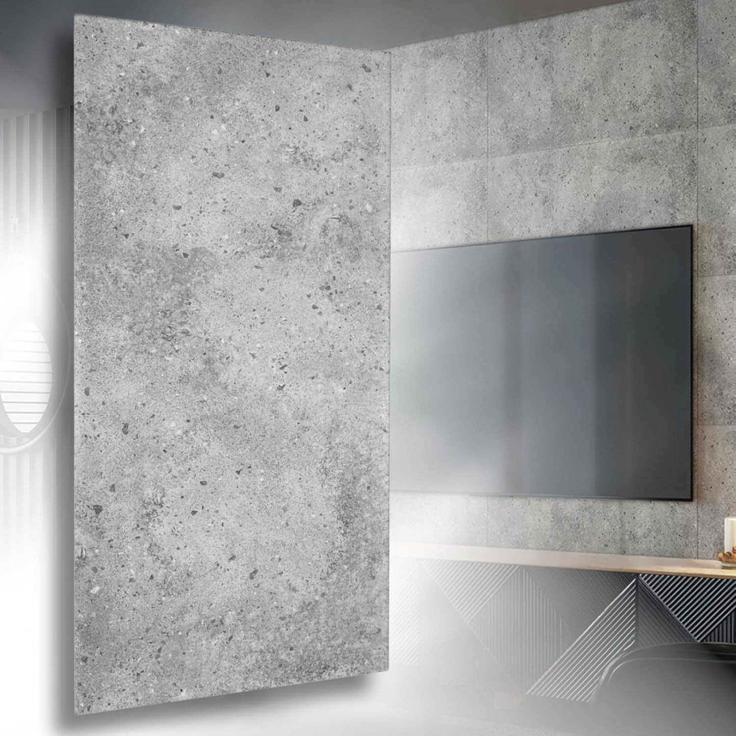 IKHEMalarka 3D Wandpaneel Betonoptik Marmor Ziegel aus Polystyrol Styropor XPS, BxL: 50,00x100,00 cm, 0,50 qm, (1 Stück, 0,5m) Deckenpaneelen - 3mm dick - 100x50cm