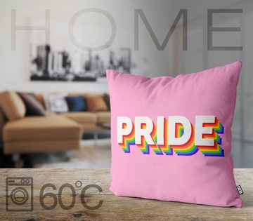Kissenbezug, VOID (1 Stück), PRIDE Rainbow LGBTQ Schriftzug Logo Stolz Gay pride flag parade club