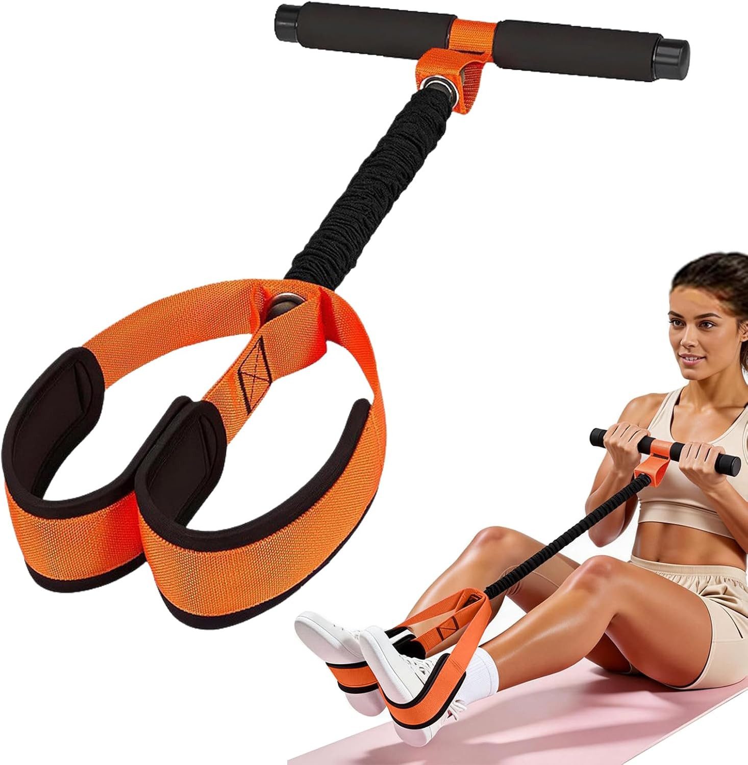 FELIXLEO Multitrainer Fußpedal Widerstandsband mit Griff, Heimfitness, Sit-Ups und Yoga, (1-St)