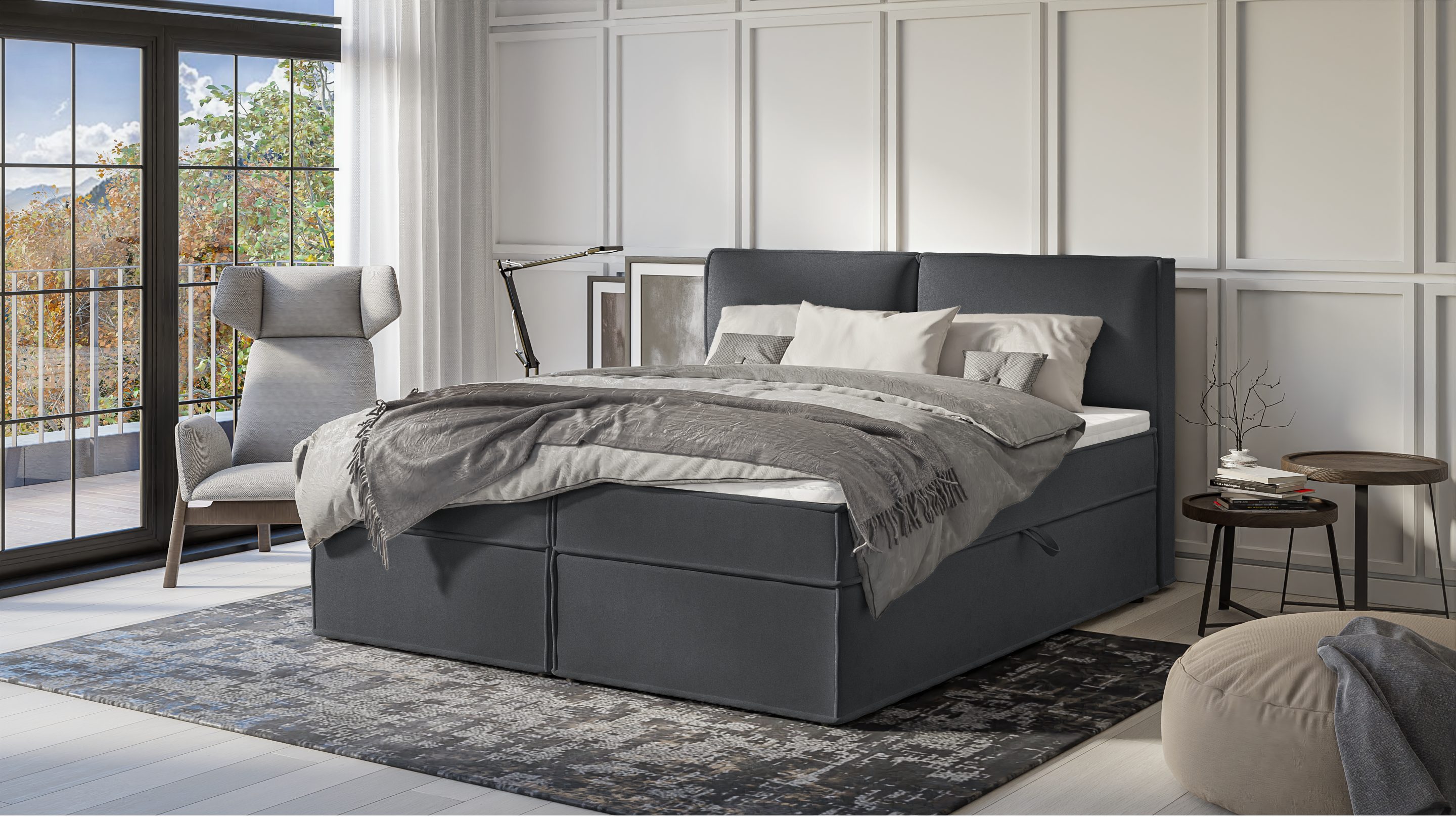 S-Style Möbel Boxspringbett Plaza mit Topper günstig online kaufen