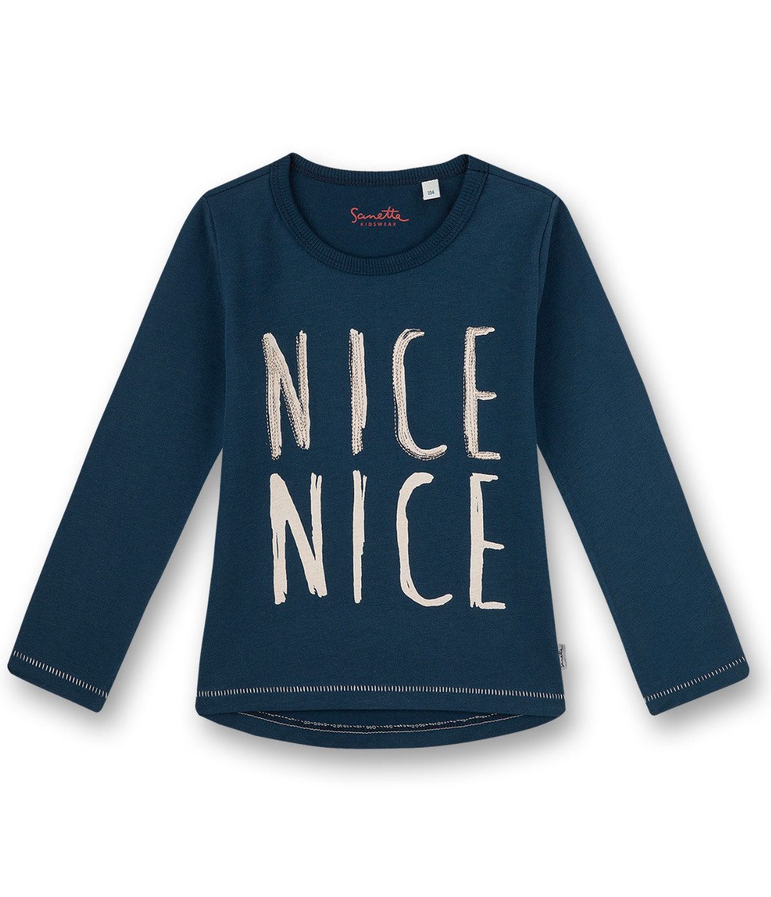 Sanetta Langarmshirt Mädchen Langarmshirt mit Schriftprint aus Baumwolle