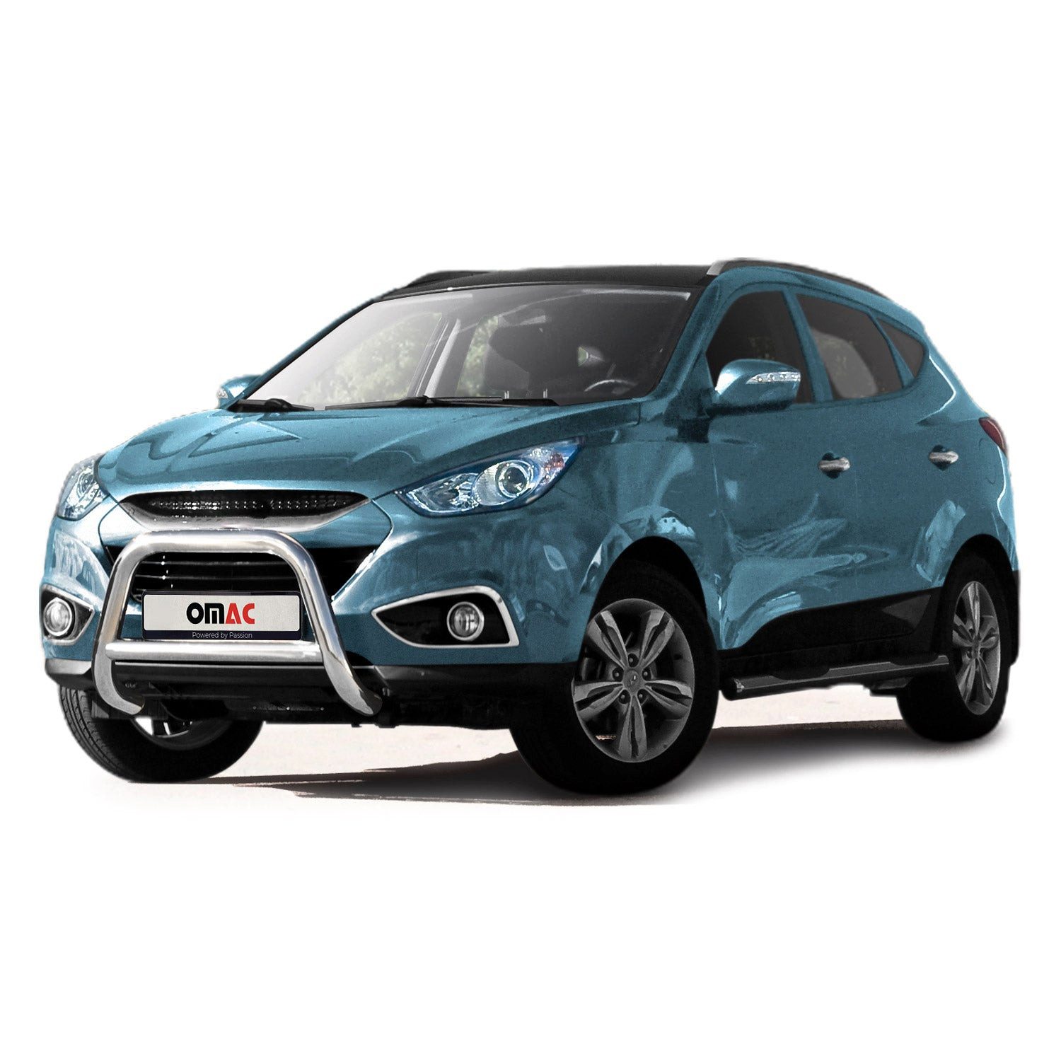 OMAC Frontstoßstange Frontbügel Schutz für Hyundai ix35 2010-2015 Stahl ABE Silber, 1-St., Rostfrei,Wasserfest,Langlebig,Haltbar