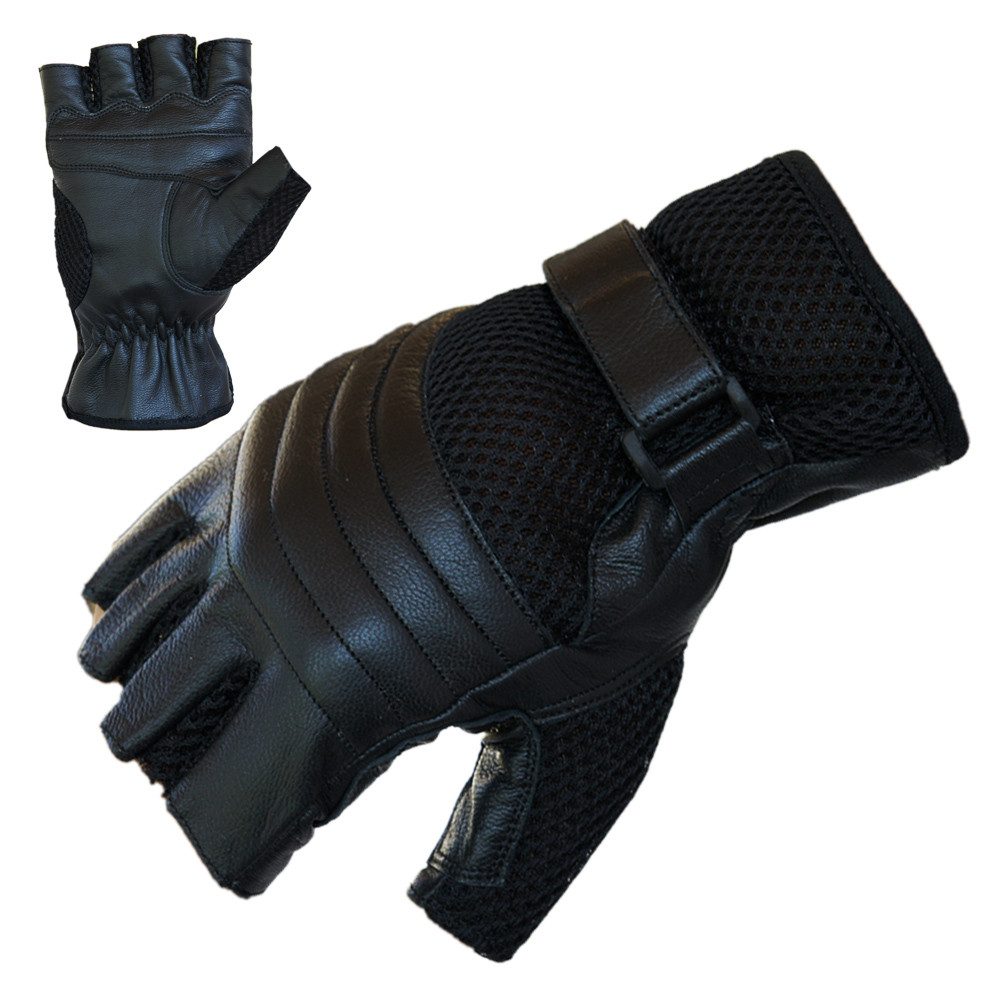 PROANTI Motorradhandschuhe PROANTI Motorradhandschuhe Leder Mesh Chopper Handschuhe