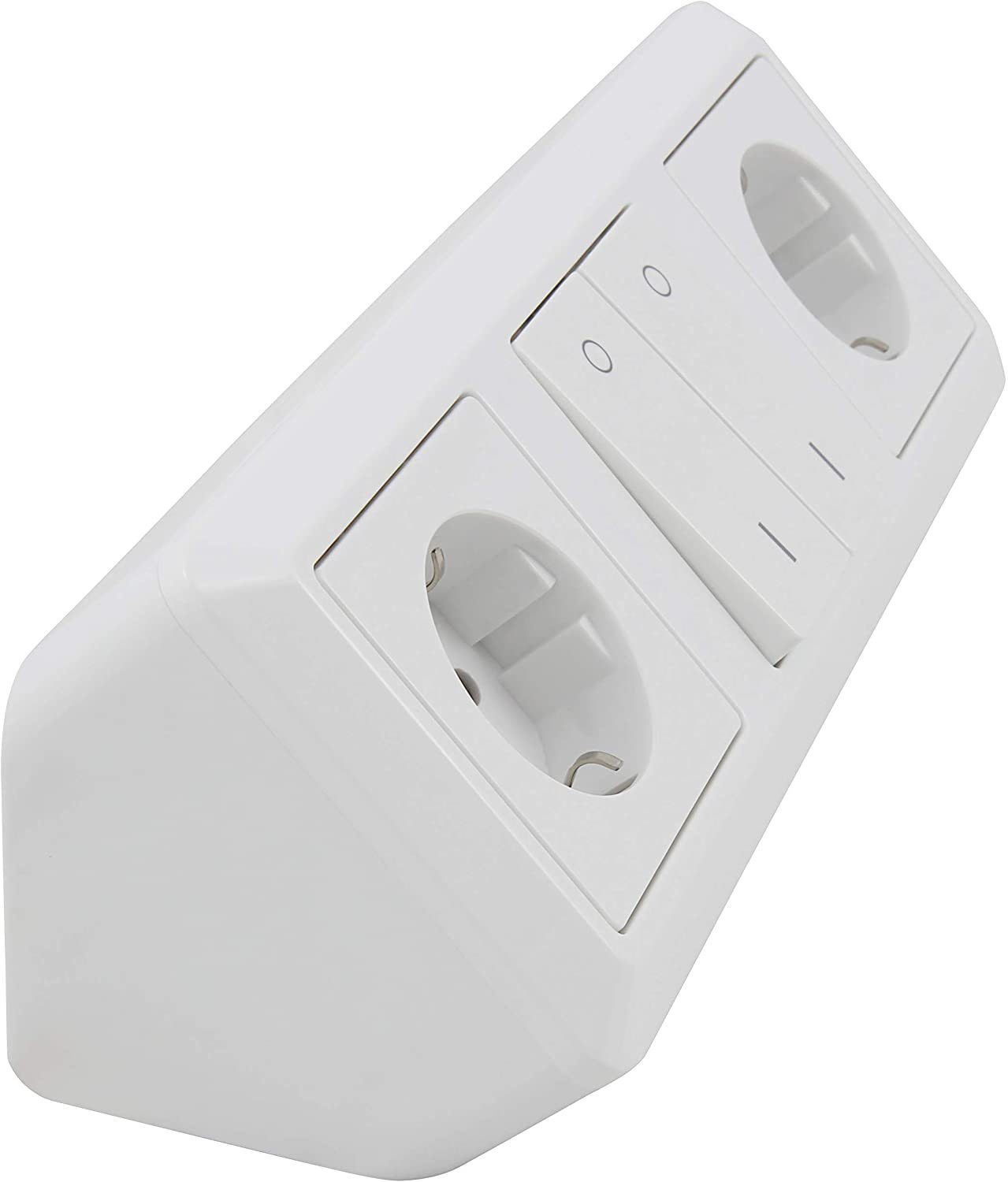 McPower MC POWER Cup Steckdosenblock Ecksteckdose Unterbausteckdose 230V/16A, Mehrfachsteckdose