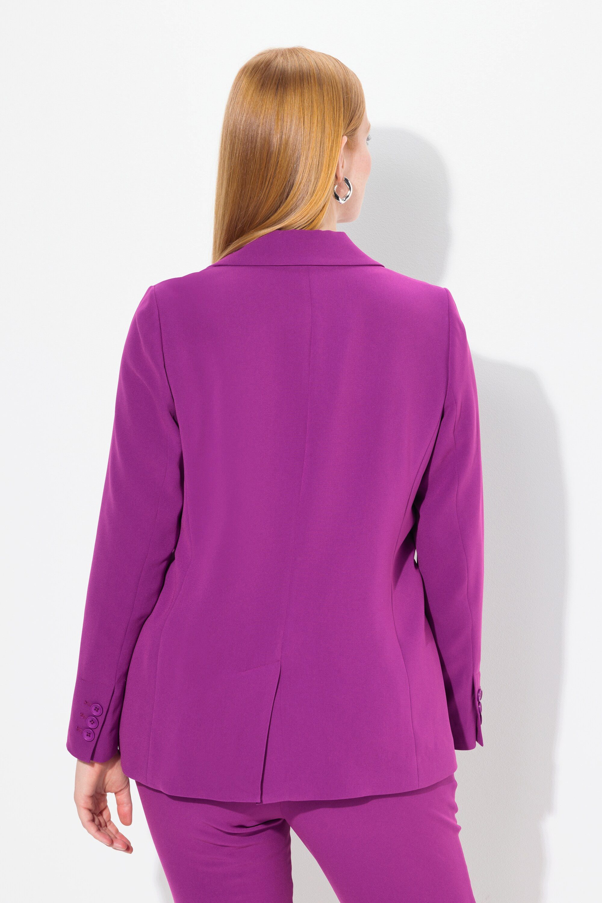 Ulla Popken Blusenblazer Blazer Reverskragen Klappentaschen Knopfverschluss