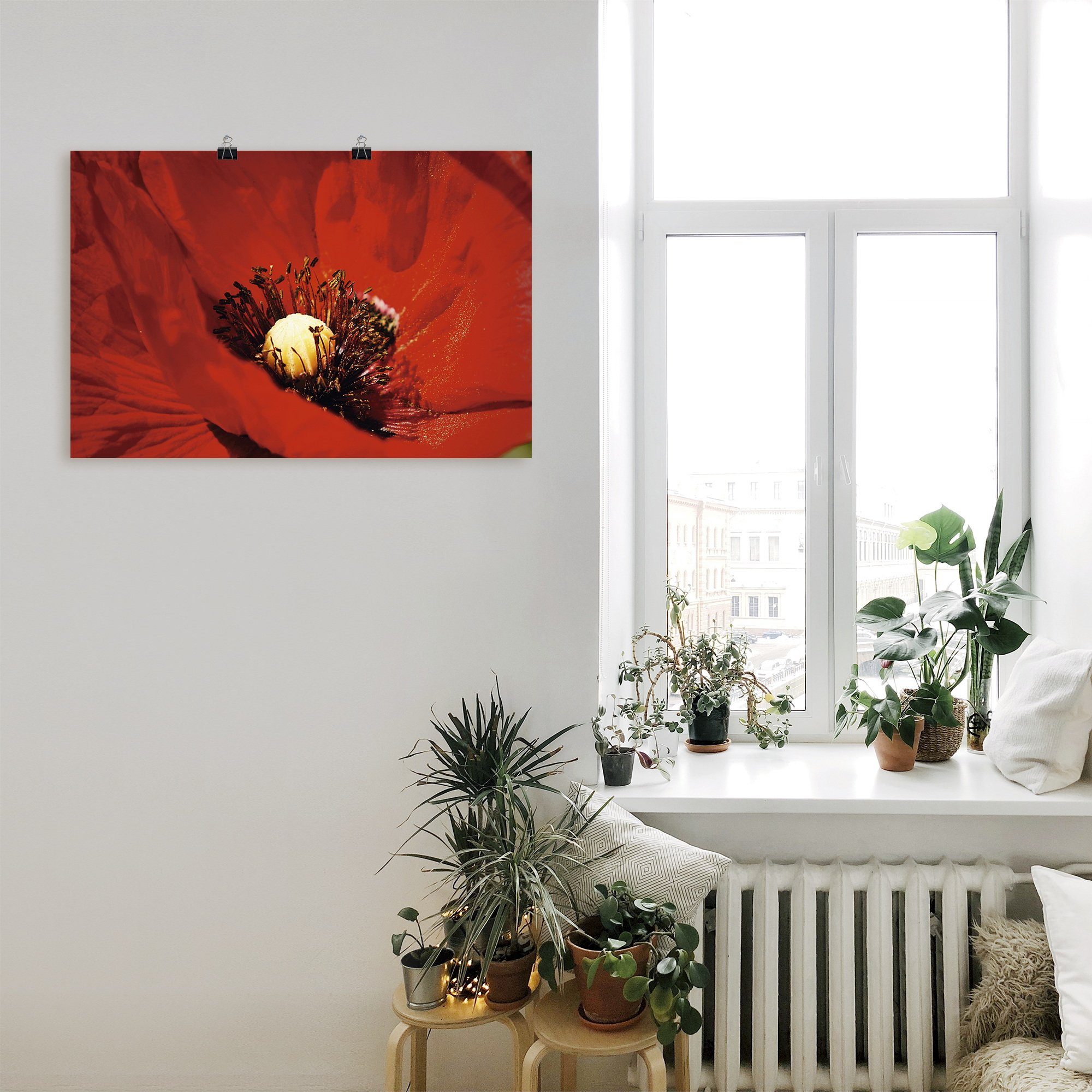Artland Wandbild Roter Mohn, Blumen Alubild, Leinwandbild, versch. (1 in Poster Wandaufkleber Größen oder als St)