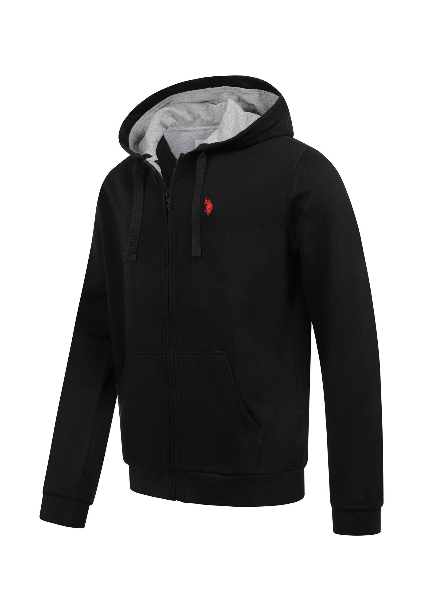 U.S. Polo Assn. Sweatjacke mit Kordelkapuze und gesticktem Brustlogo Leichte Hoodie-Jacke mit weicher Innenseite und geteilter Bauchtasche – Bild 5 von 5