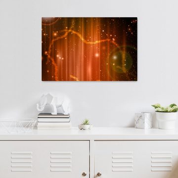 wandmotiv24 Leinwandbild Orangener Nebel, Weltall (1 St), Wandbild, Wanddeko, Leinwandbilder in versch. Größen