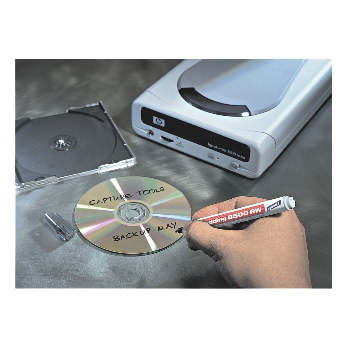 (1-tlg), CDs/DVDs/BDs, 8500RW, Marker für non-permanent edding