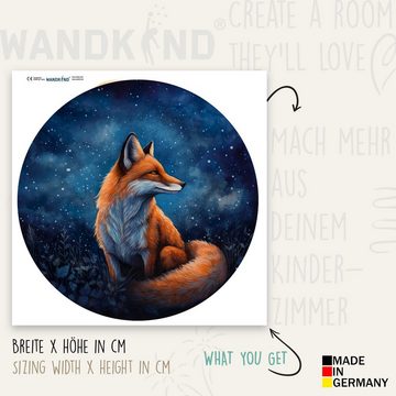 WANDKIND Wandtattoo Fuchs in der Nacht RUND V416, wieder ablösbar