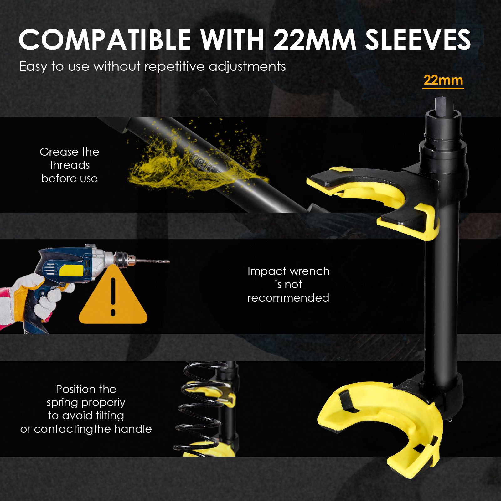 CCLIFE Montagewerkzeug Mcpherson Federspanner Auto Stoßdämpfer Werkzeug 300MM 1050KG