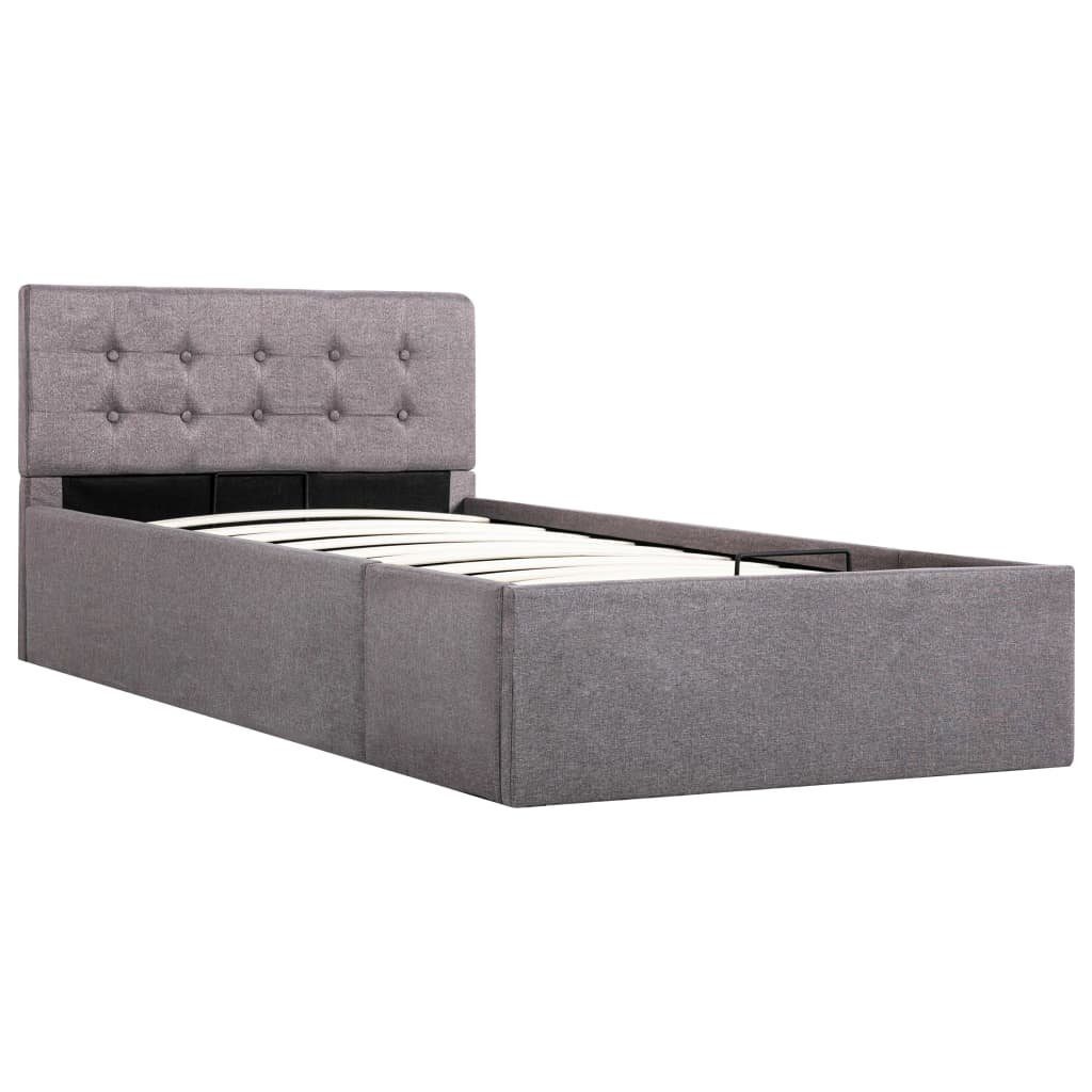 vidaXL Stauraumbett aus Stoff in Taupe (LxBxH: 211x98x73 cm)