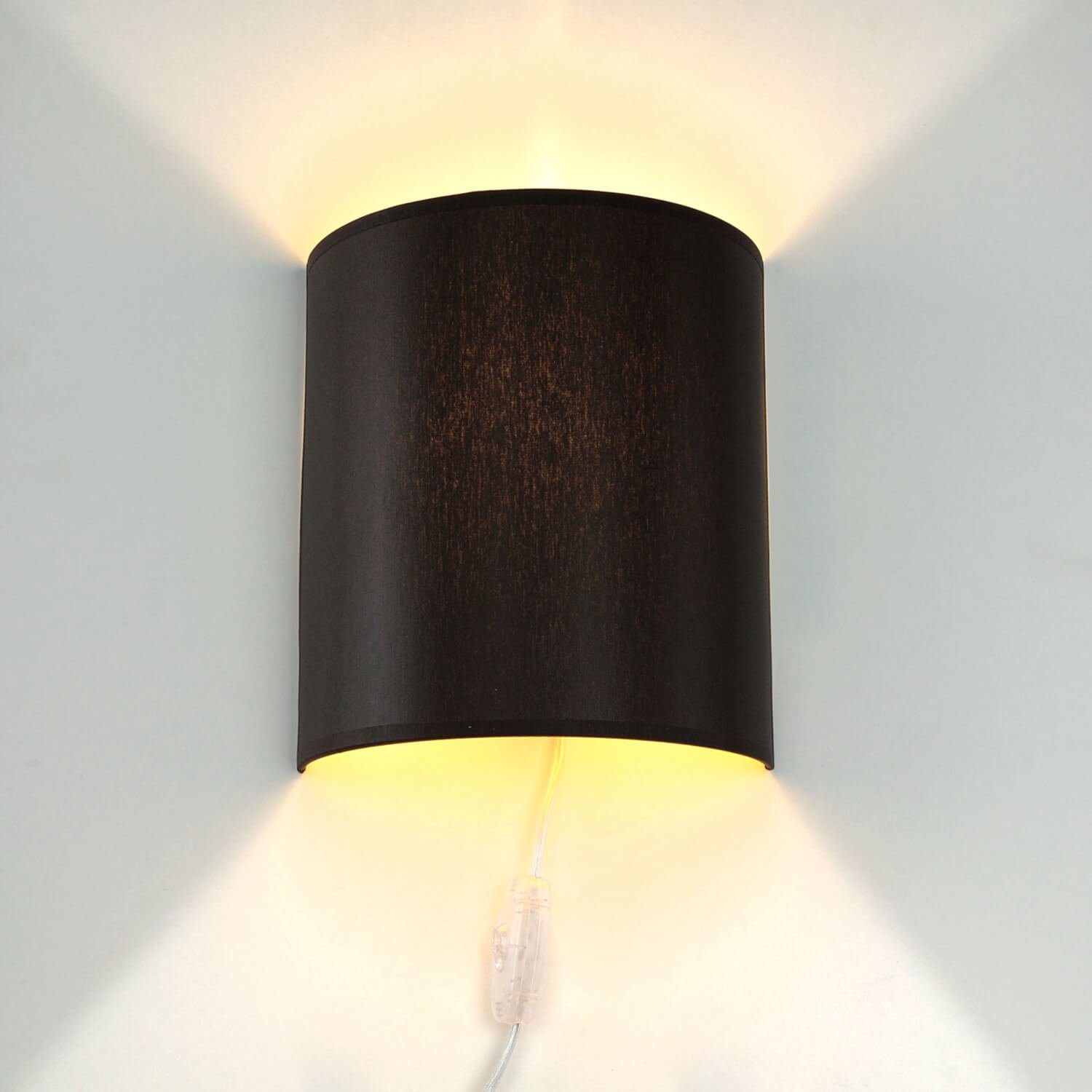 Licht-Erlebnisse Wandleuchte ALICE, ohne Leuchtmittel, Braun Wandlampe Loft Leuchte Kabelanschluss Stoff Moderne