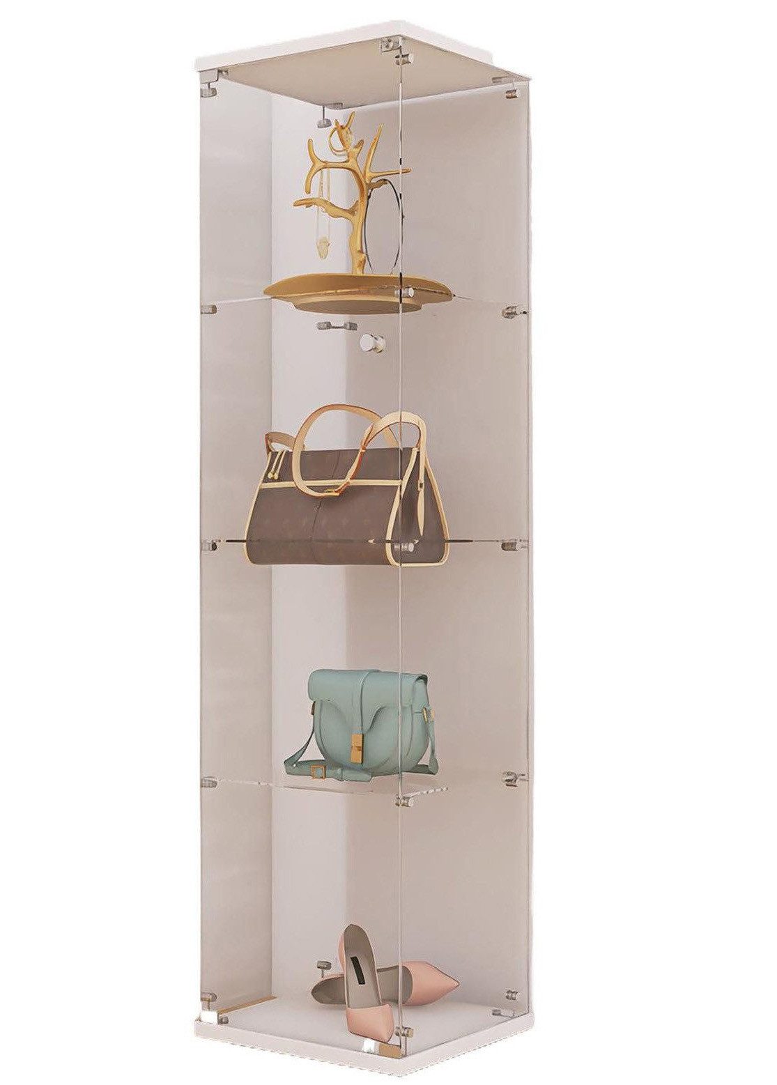 FUROKOY Glasvitrine Standvitrine, Modern Glas Vitrinenschrank (4 Lagen Glas günstig online kaufen