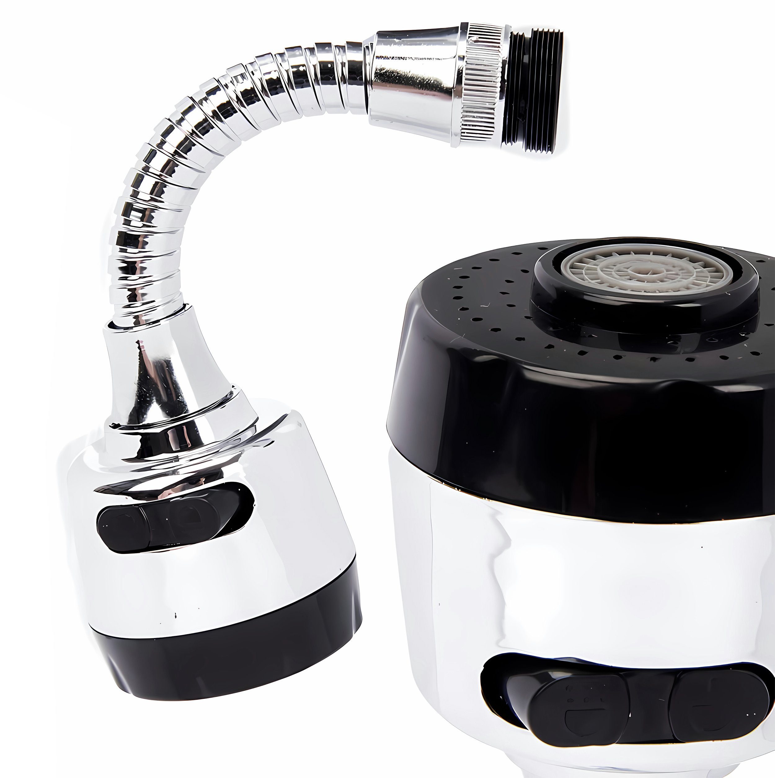 KINVARA Strahlregler BRAUSEKOPF mit 2-Strahlarten 16cm Küche Mischdüse Schwenkbrause 08, Strahlregler Wasserhahnaufsatz Wasserhahn-Aufsatz Wassersparer