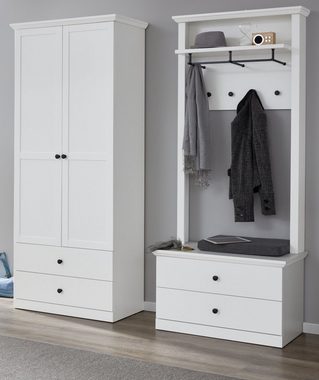 trendteam Garderobenschrank Baxter (Garderobe und Schuhschrank in weiß, 81 x 196 cm) bis zu 7 Fächer