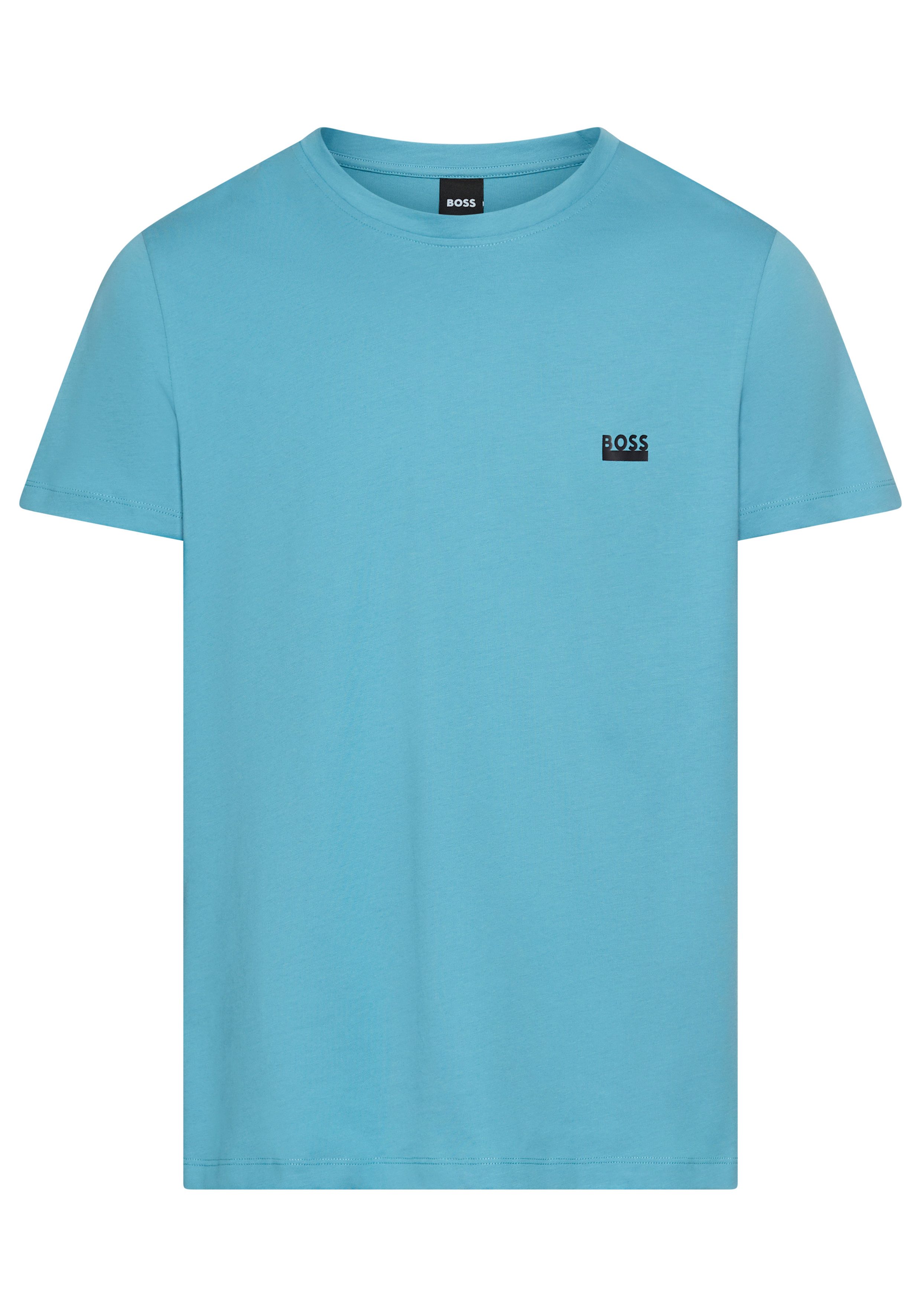 BOSS T-Shirt Rundhals, Jersey, kleines Logo, günstig online kaufen