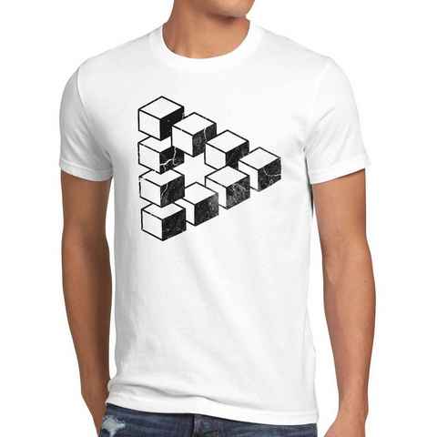 style3 Print-Shirt Herren T-Shirt Cube Big Sheldon würfel Escher Cooper Penrose Dreieck Theory bang