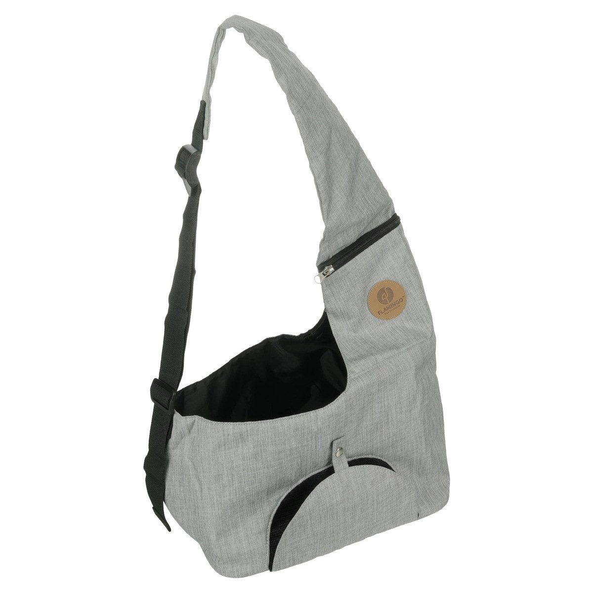 Flamingo Tiertransporttasche Fronttasche Kanga grau