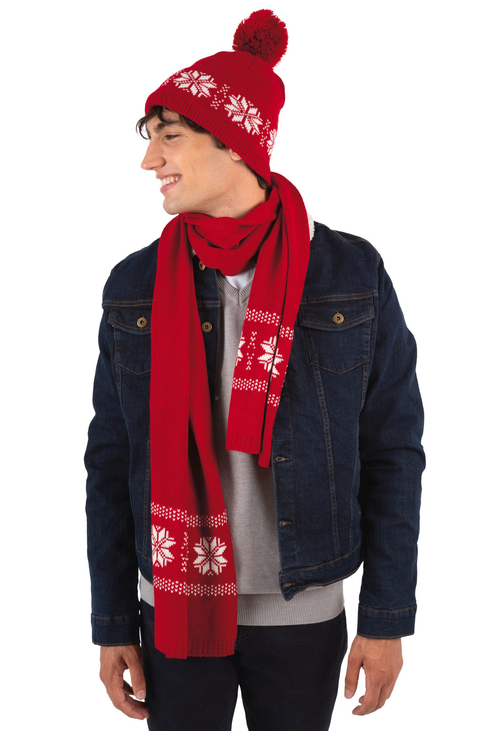 K-UP Schal Gestrickter Weihnachtsschal mit Sternmuster günstig online kaufen