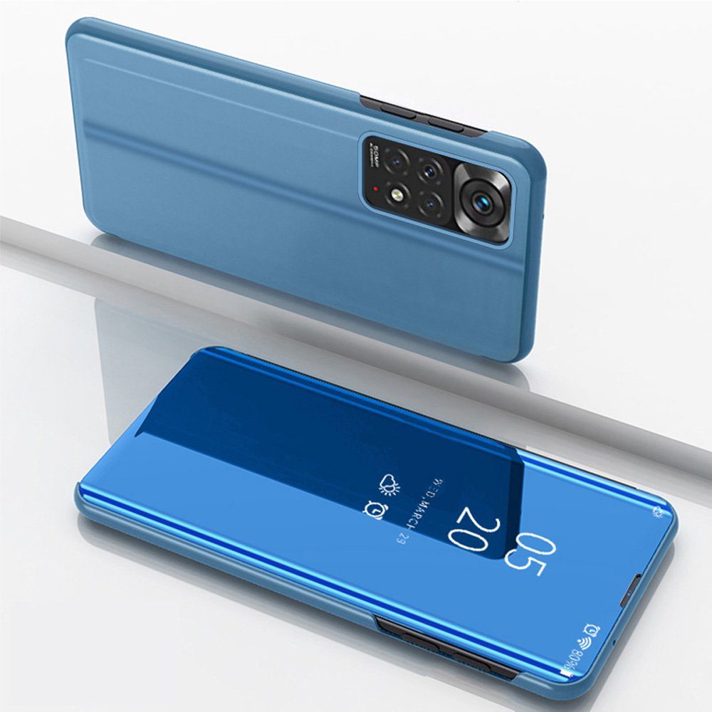 FITSU Handyhülle Spiegel Hülle für Xiaomi Redmi Note 11s Handytasche 6,43 Zoll, Schlanke Klapphülle, elegantes Flipcase, Handyhülle mit Standfunktion