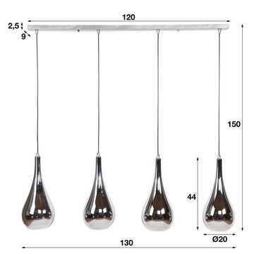 famlights Hängeleuchte, Pendelleuchte Emilio in Chrom E27 4-flammig, keine Angabe, Leuchtmittel enthalten: Nein, warmweiss, Hängeleuchte, Pendellampe, Pendelleuchte