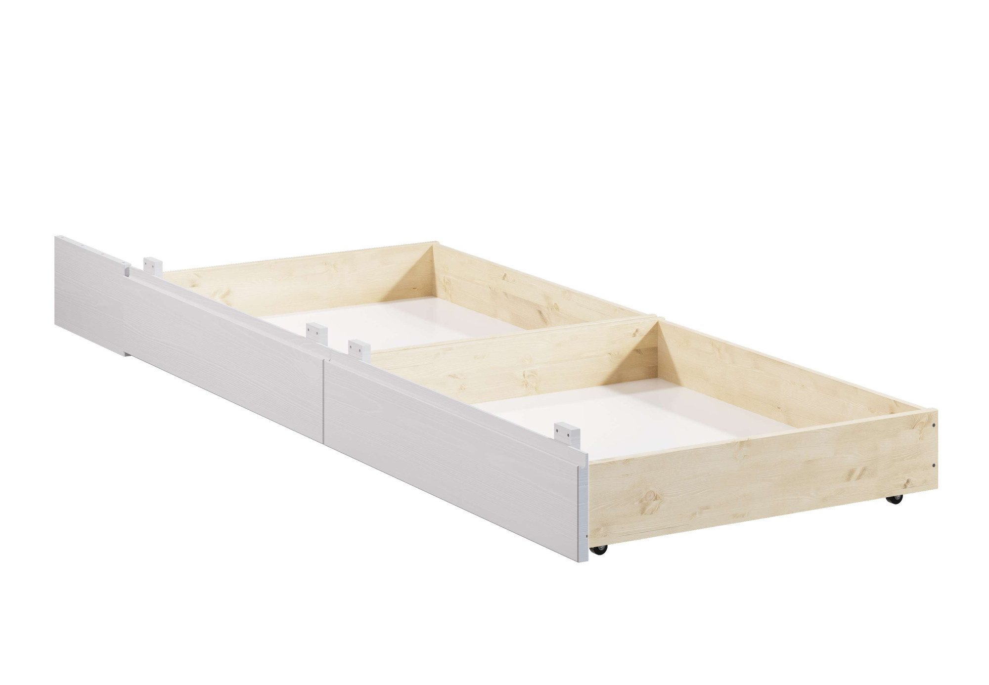 OTTO home Bettschubkasten Luven (2 St), aus massiver Kiefer, 2 Stück, passen perfekt unter das Bett Luven