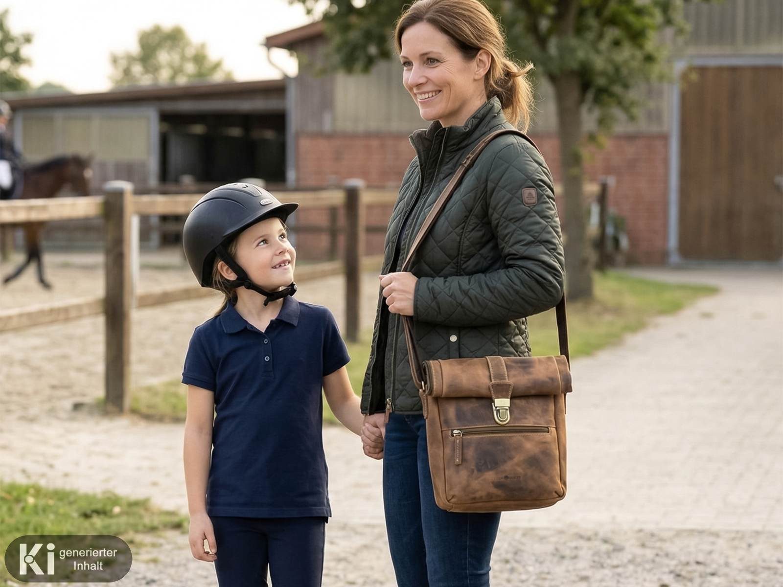 Greenburry Umhängetasche Vintage Schultertasche mit Rolltop Überschlag Leder antikbraun, Extra an Sicherheit druch rollbaren Überschlag mit Reißverschluss