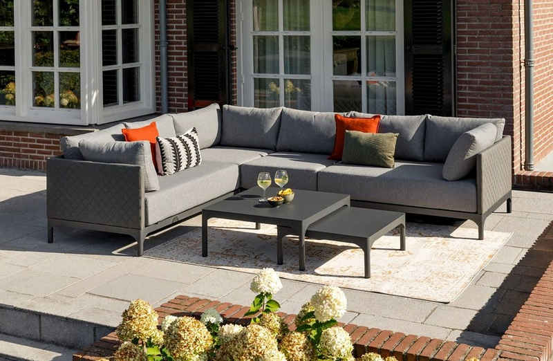 EXOTAN Gartenlounge-Set Lounge-Ecksofa - Set - Domino - Stone Grey, Unifarben