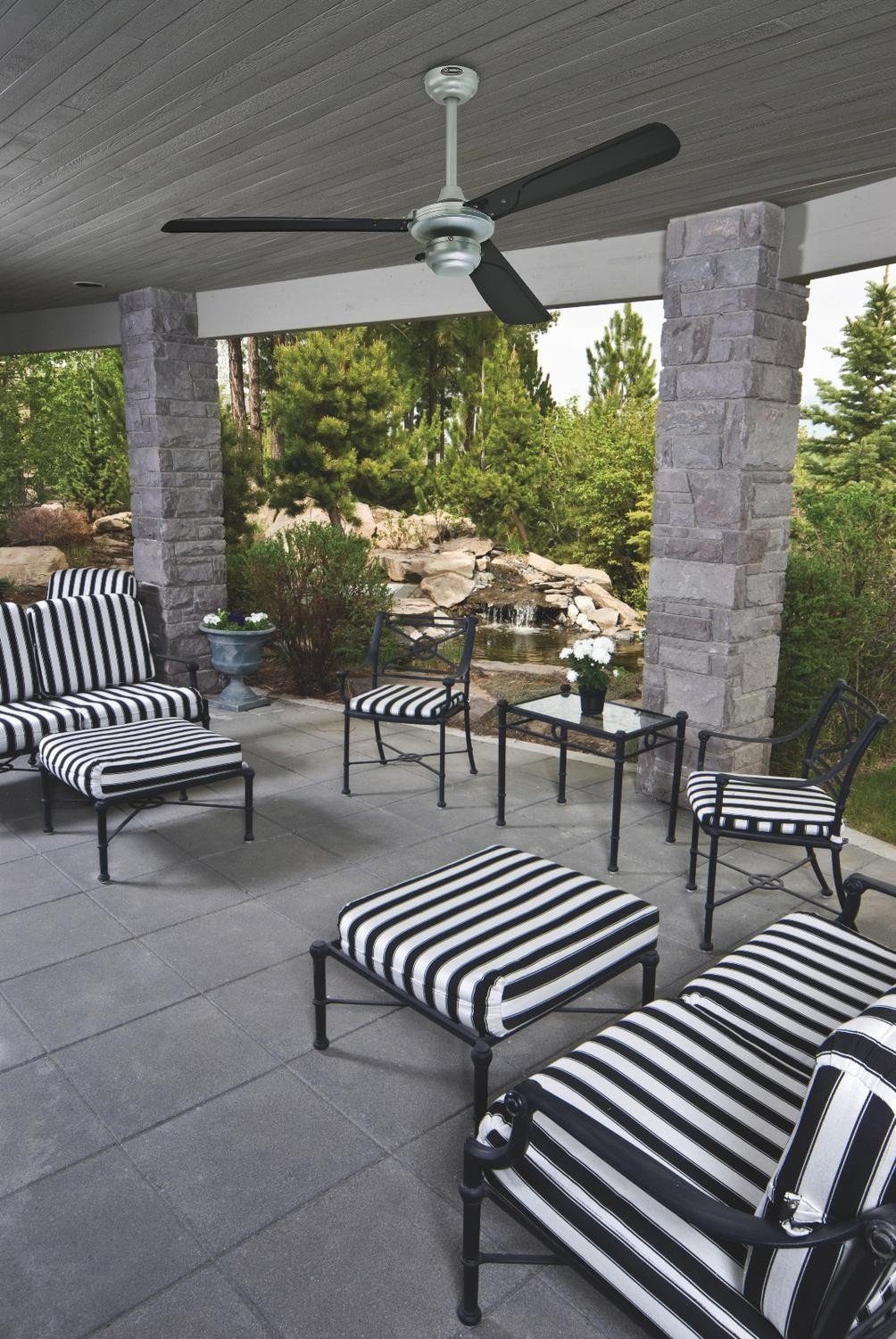 Westinghouse Deckenventilator Outdoor Deckenventilator Mountain Gale Silber 132 cm, Mit Zugschnur