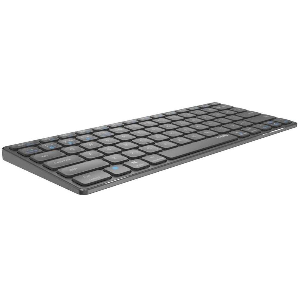 Rapoo E9600M Wireless-Tastatur (kabellos Schwarz flaches Aluminium Design DE-Layout QWERTZ)