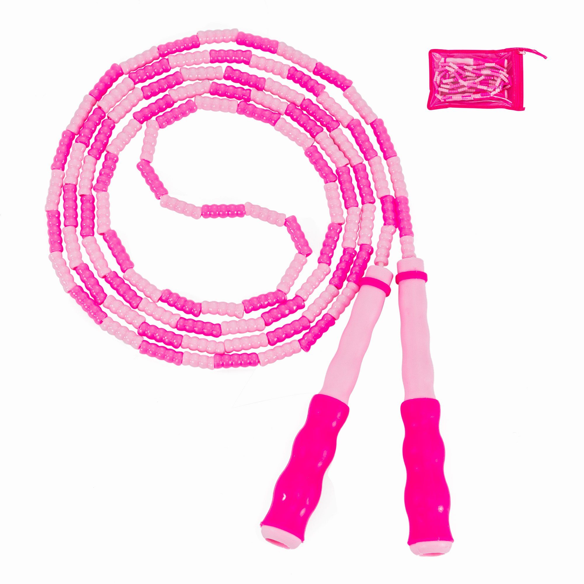 Penelife Springseil Jump Länge und für rosa Seillänge verstellbares Rope Erwachsene Springseil, verstellbar - 280 Kinder Beaded cm