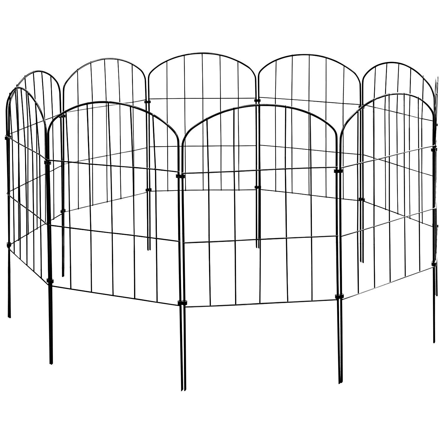 V2Aox Gartenzaun Zaun Gartenzaun Steckzaun Hundezaun 10 Zaunelemente 43 cm Auswahl