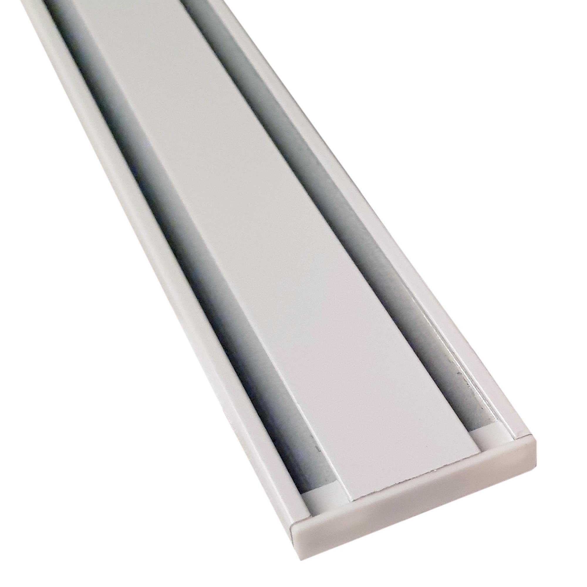 Bestlivings Gardinenschiene, 2-läufig, Fixmaß, verschraubt, Flache Aluminium Schiene (7mm), Längen bis 480cm, (4x120cm)