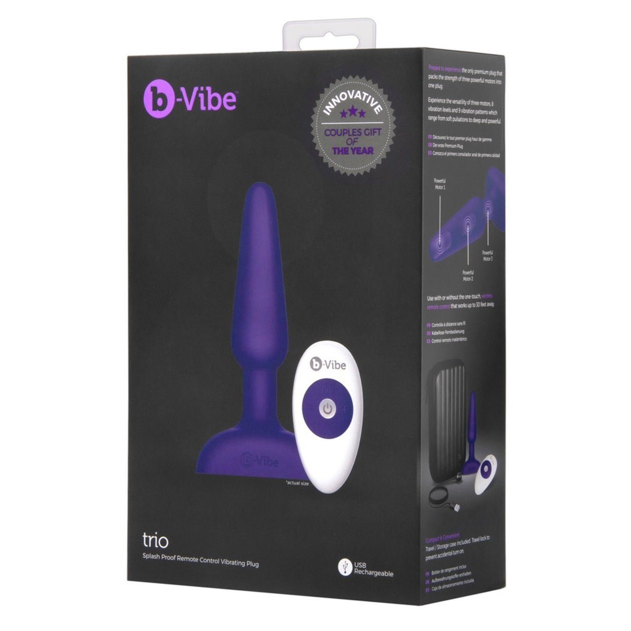 Plug purple b-Vibe Control Remote Analvibrator Trio
