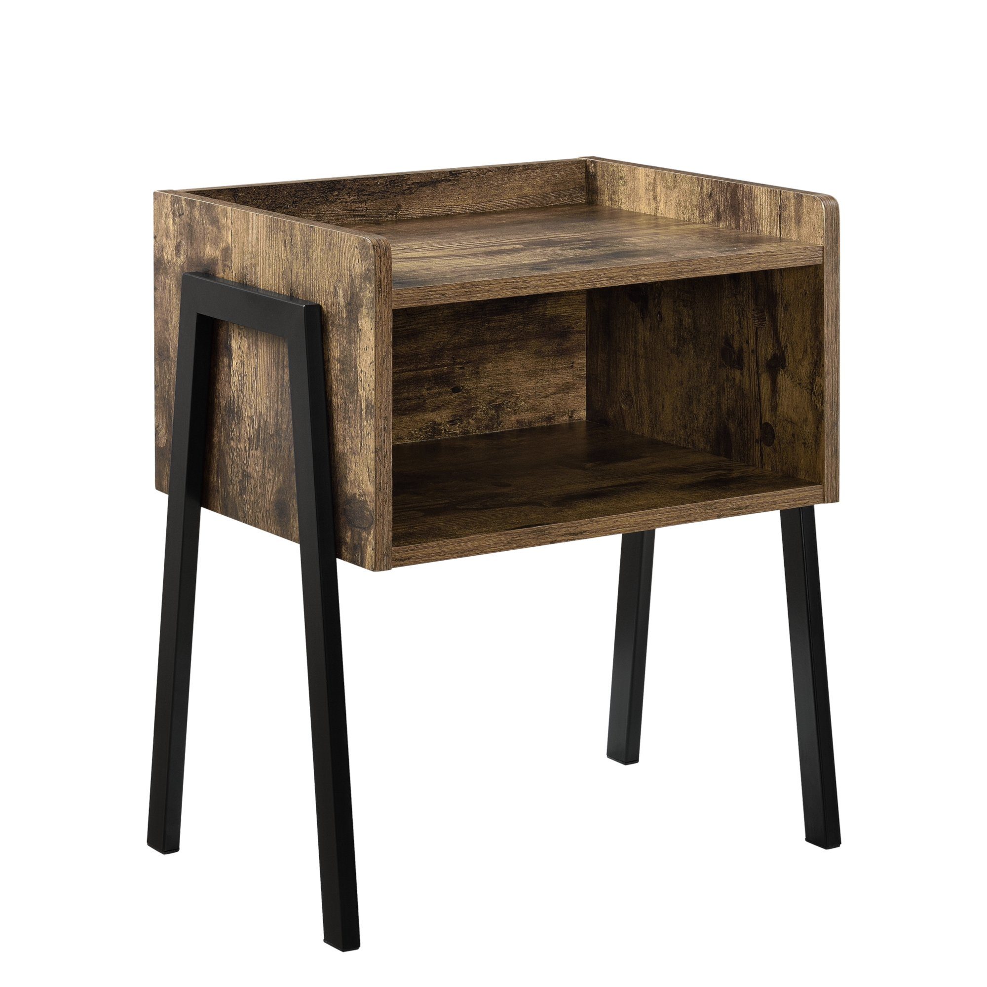 en.casa Beistelltisch, »Andernach« - 42 x 35 x 52cm - Stapelbar - Holzfarben